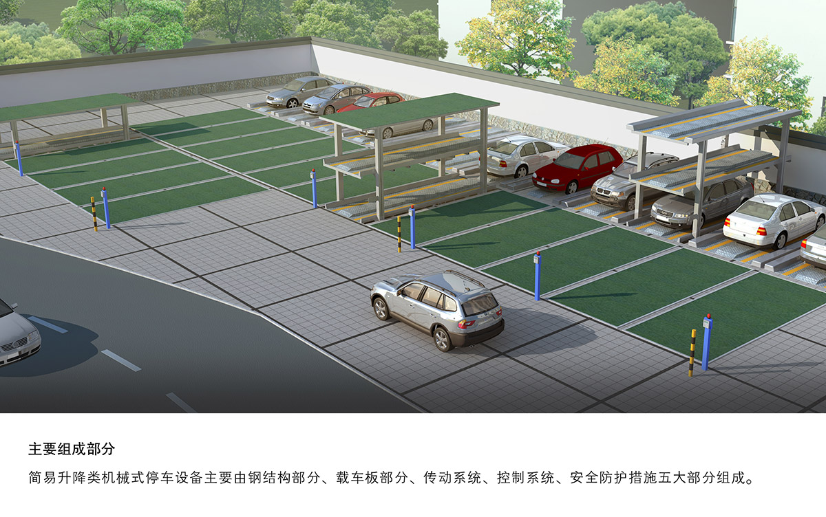 重慶PJS2D1正一負(fù)一地坑簡(jiǎn)易升降立體停車(chē)設(shè)備主要組成部分.jpg